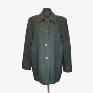 Giorgio Armani Green Wool Cocoon Coat Sz M